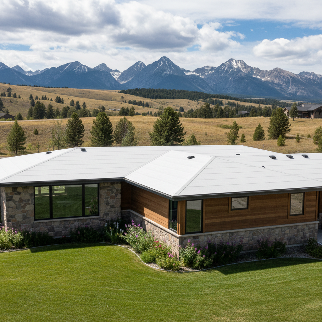 Completed commercial tpo roofing work at a residential property in Bozeman, MT