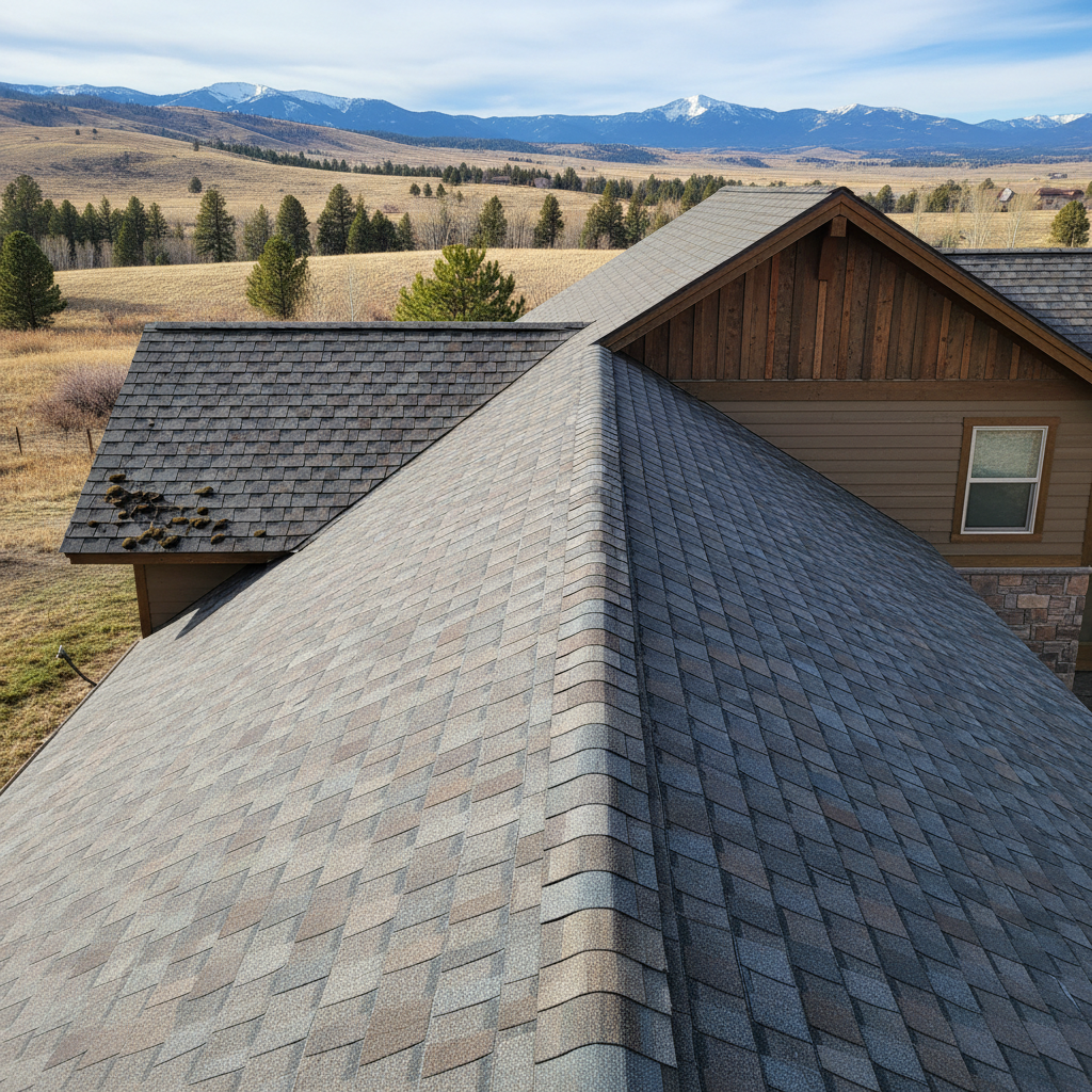 Completed roof repair work at a residential property in Helena, MT