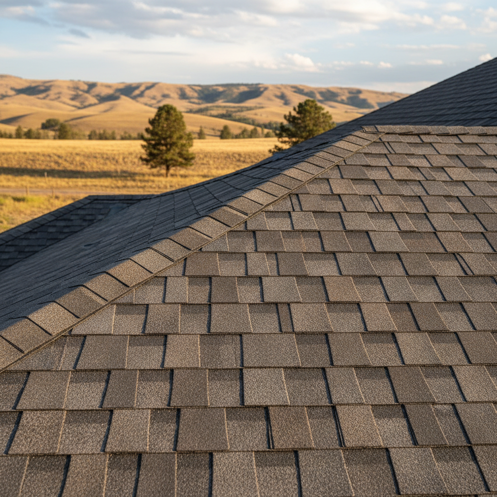 Completed roof installation work at a residential property in Great Falls, MT