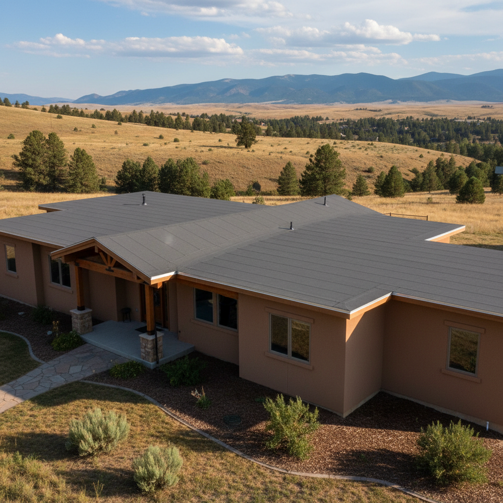 Completed flat roofing work at a residential property in Helena, MT