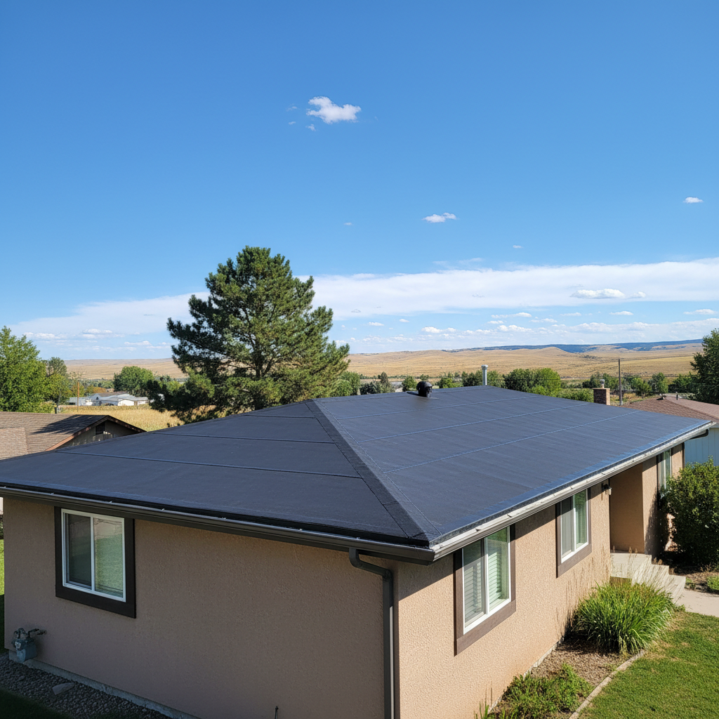 Completed flat roofing work at a residential property in Billings, MT
