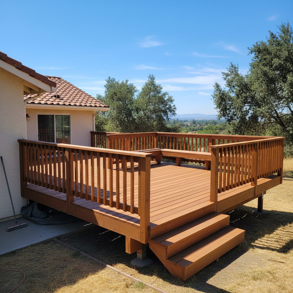 Completed deck painting & staining work at a residential property in Clovis, CA