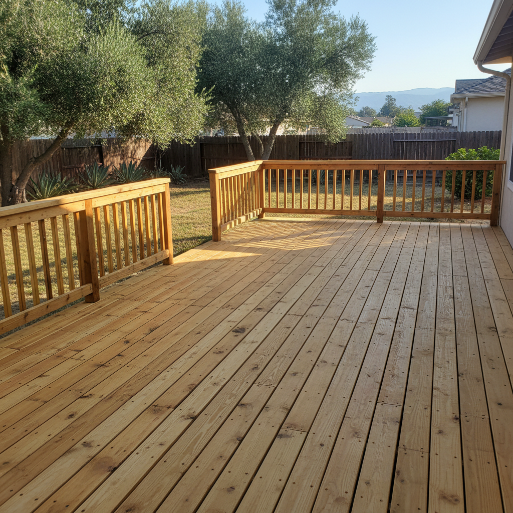 Completed deck repair work at a residential property in Fresno, CA