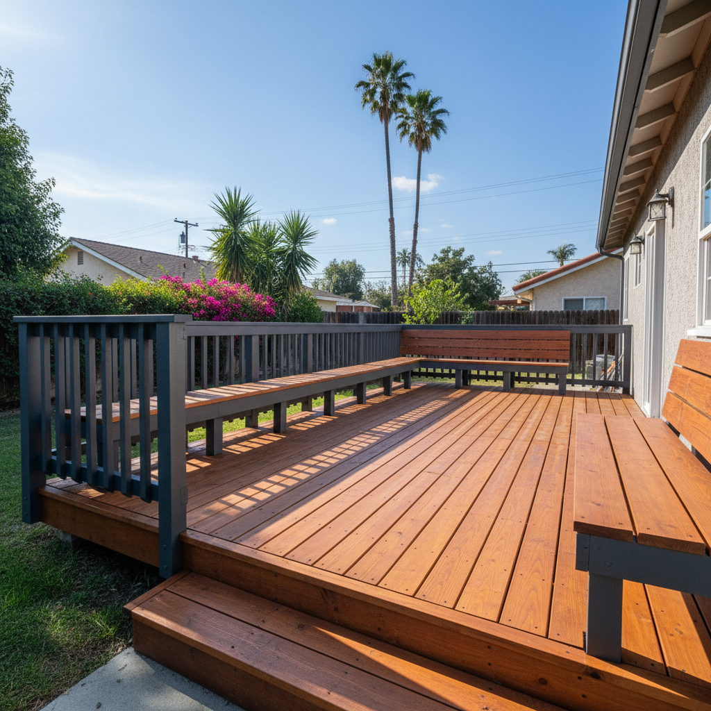 Completed deck painting & staining work at a residential property in Inglewood, CA