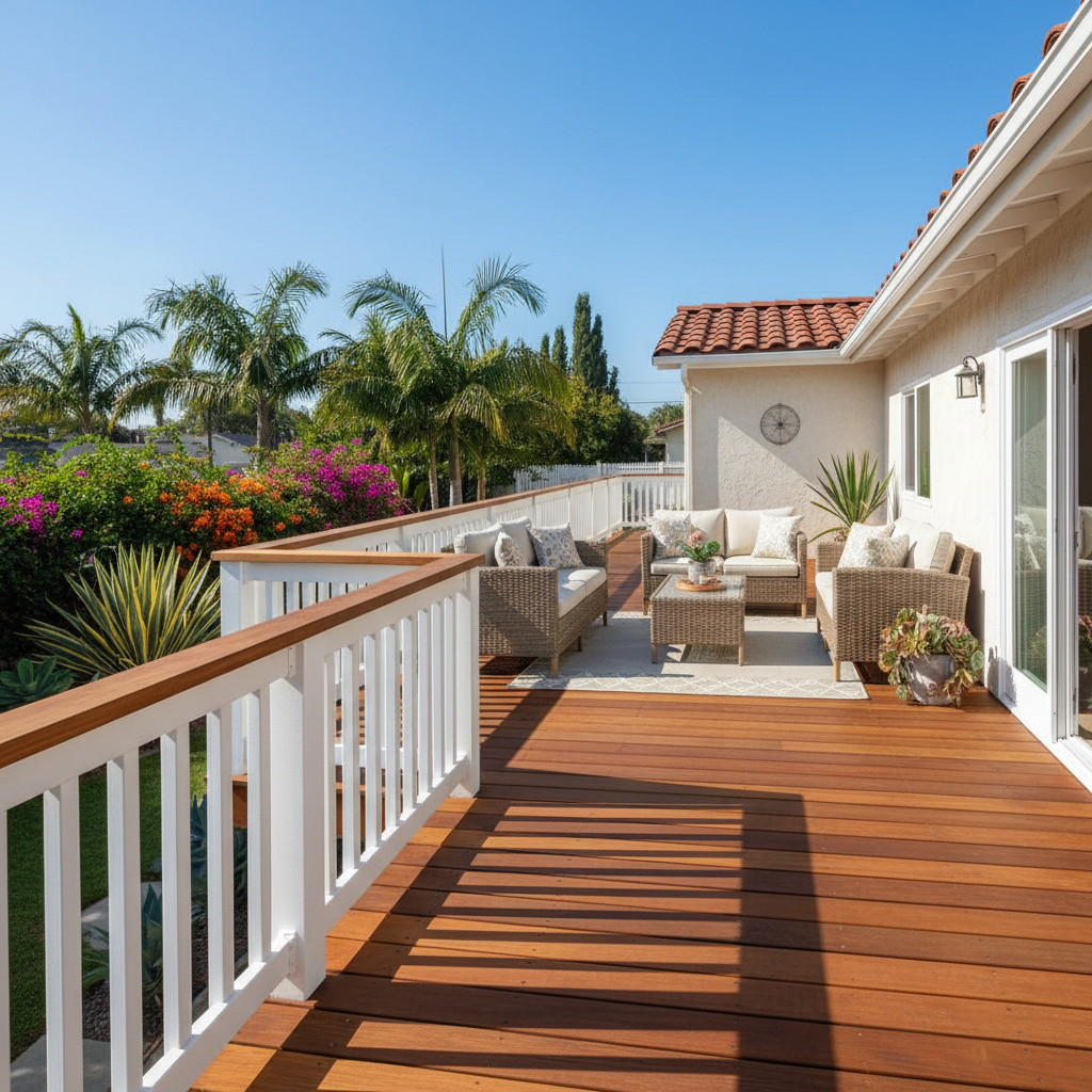 Completed deck painting & staining work at a residential property in Long Beach, CA
