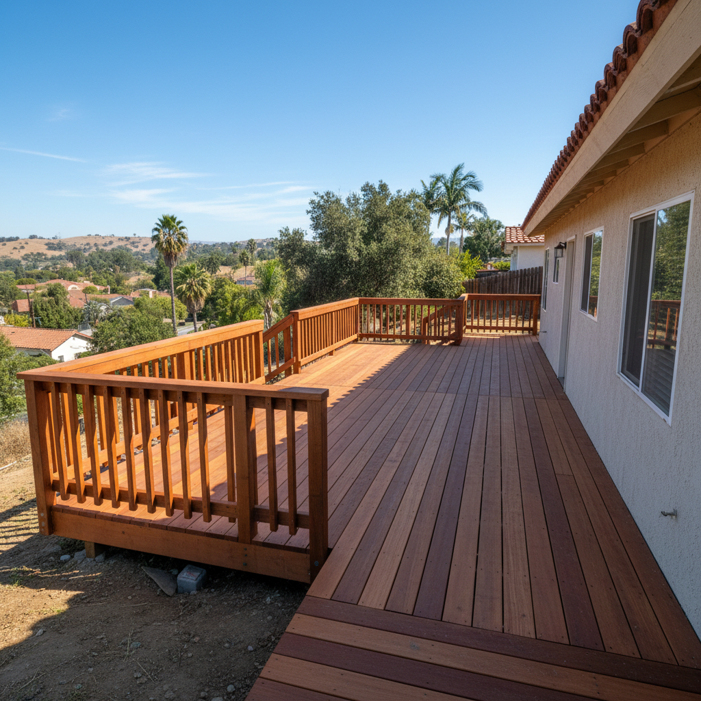 Completed deck repair work at a residential property in Los Angeles, CA