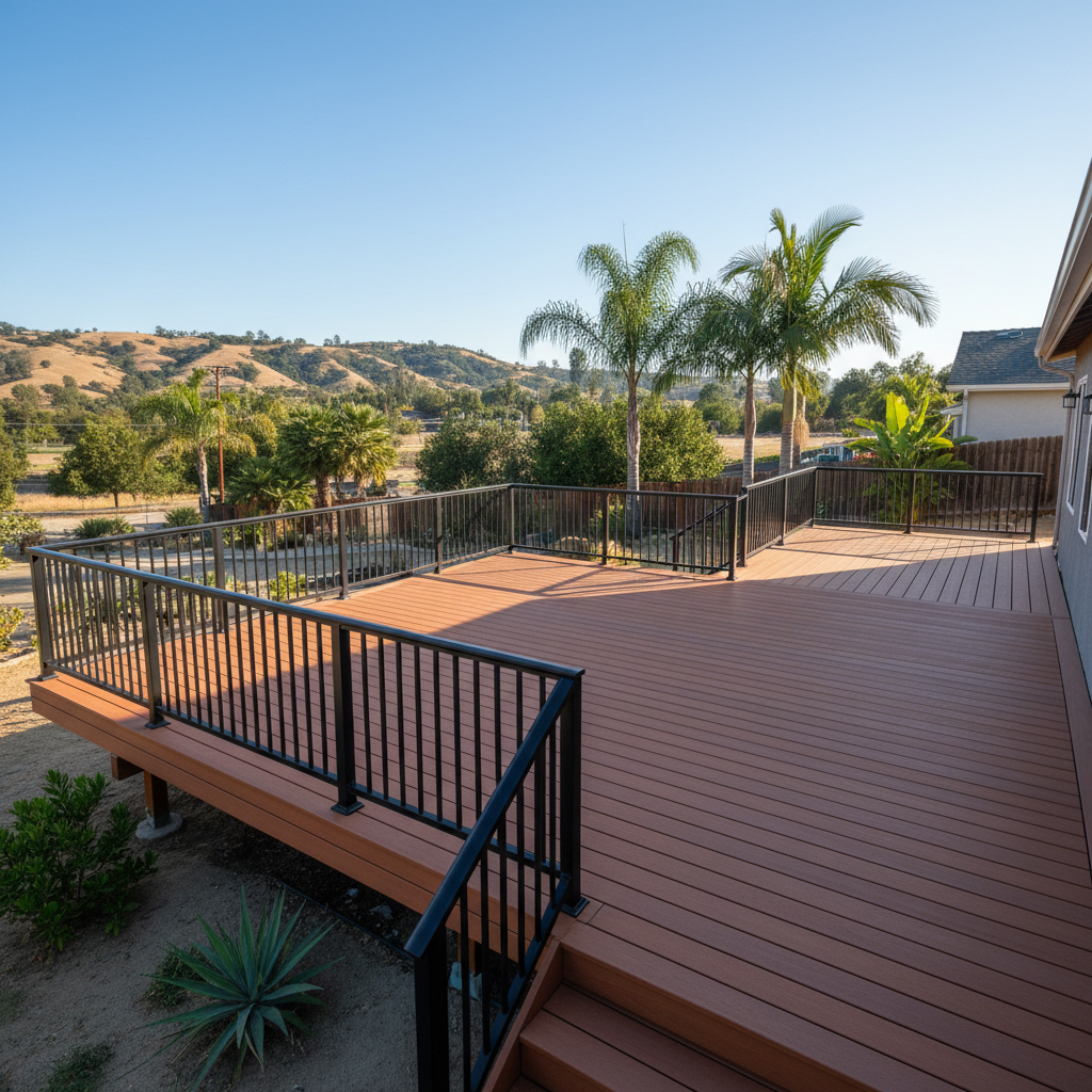 Completed composite decks work at a residential property in Inglewood, CA