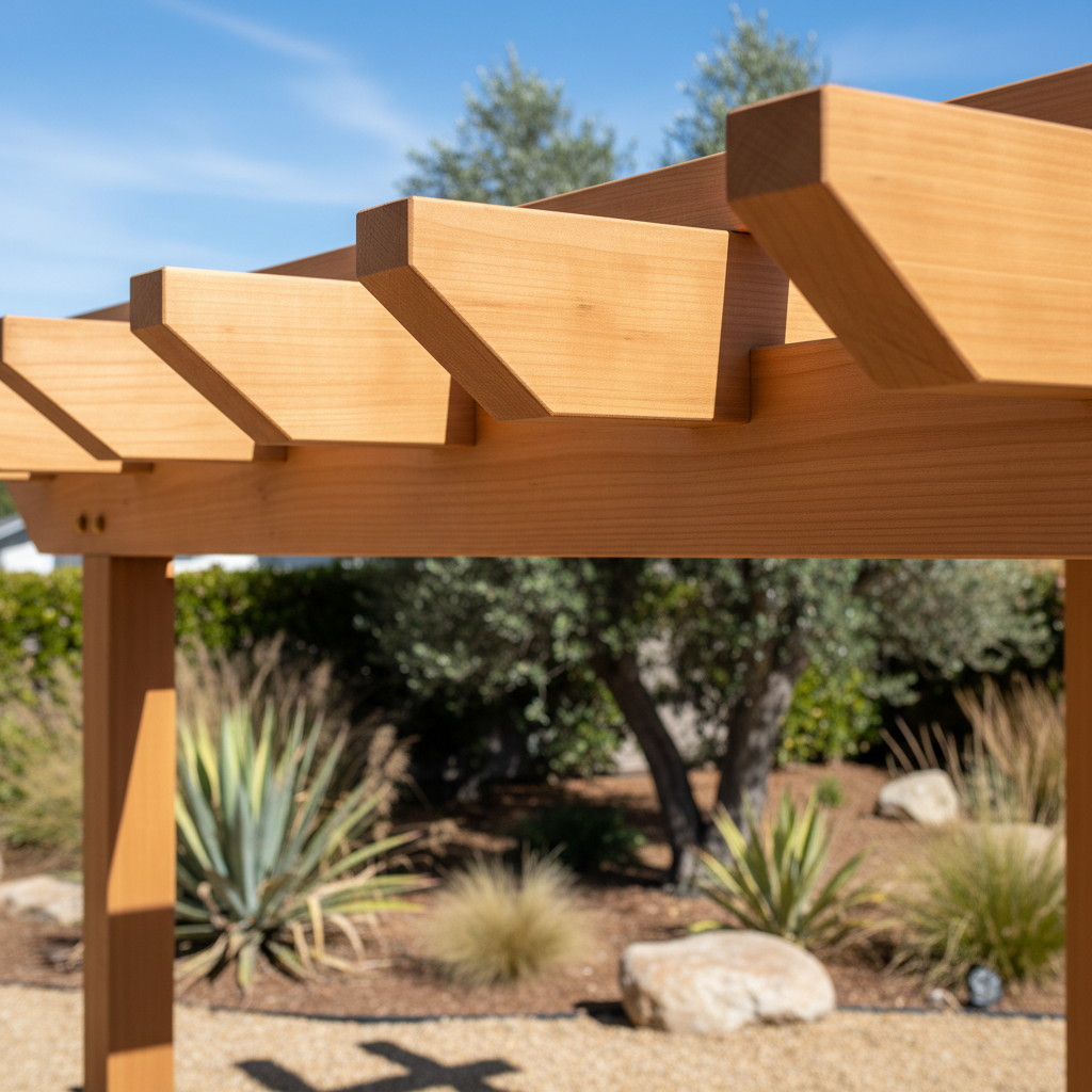 Completed pergola construction work at a residential property in Los Angeles, CA