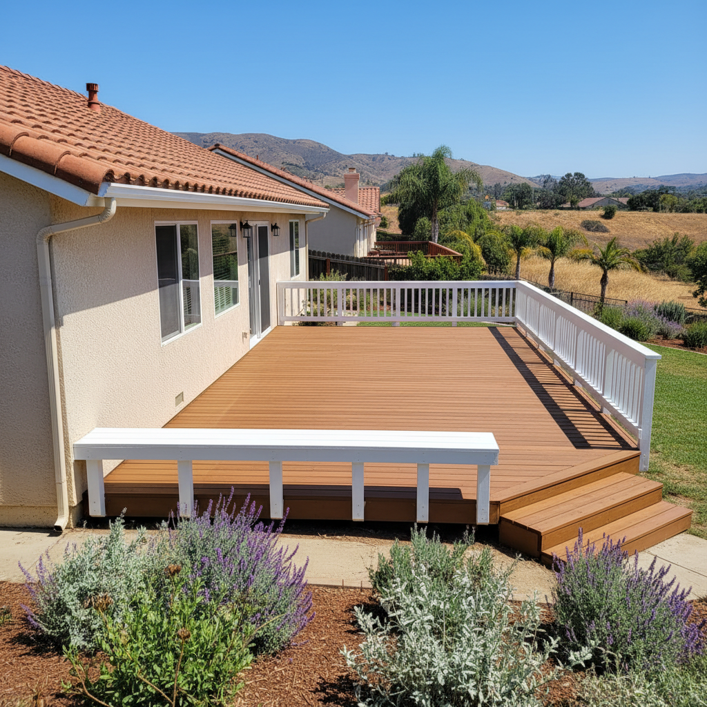 Completed deck painting & staining work at a residential property in Pomona, CA