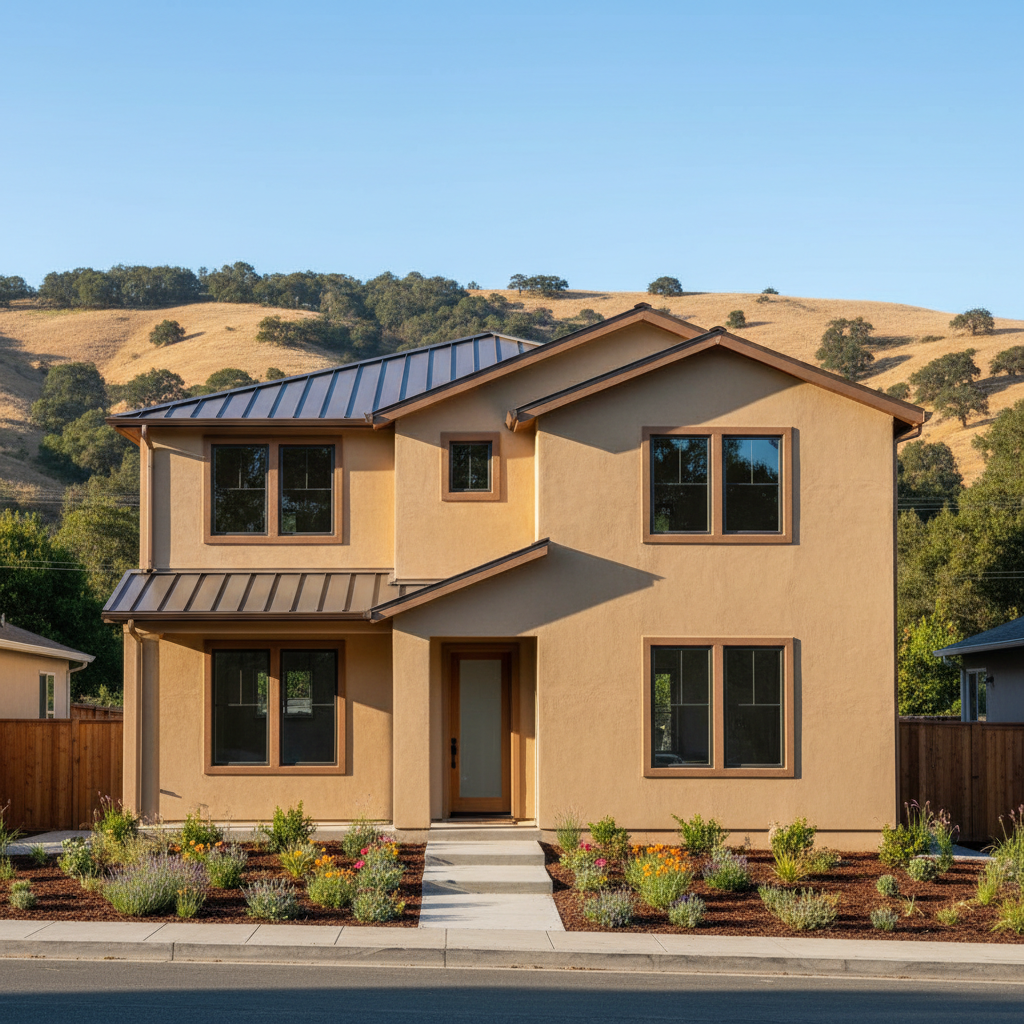 Completed residential stucco work at a residential property in San Leandro, CA