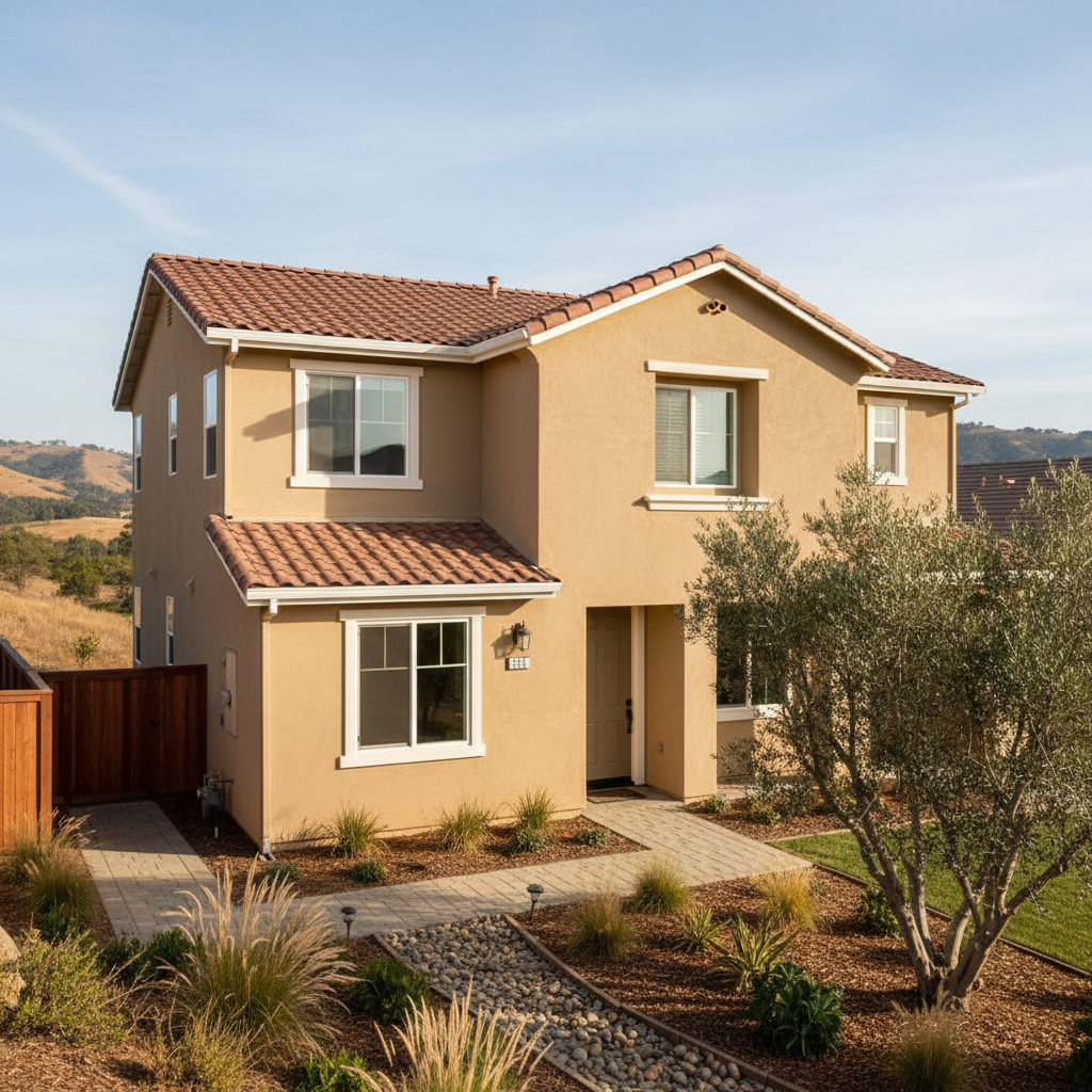 Completed stucco replacement work at a residential property in Santa Clara, CA