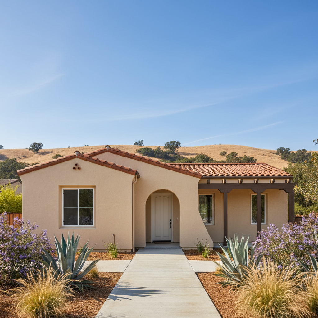 Completed stucco installation work at a residential property in San Leandro, CA