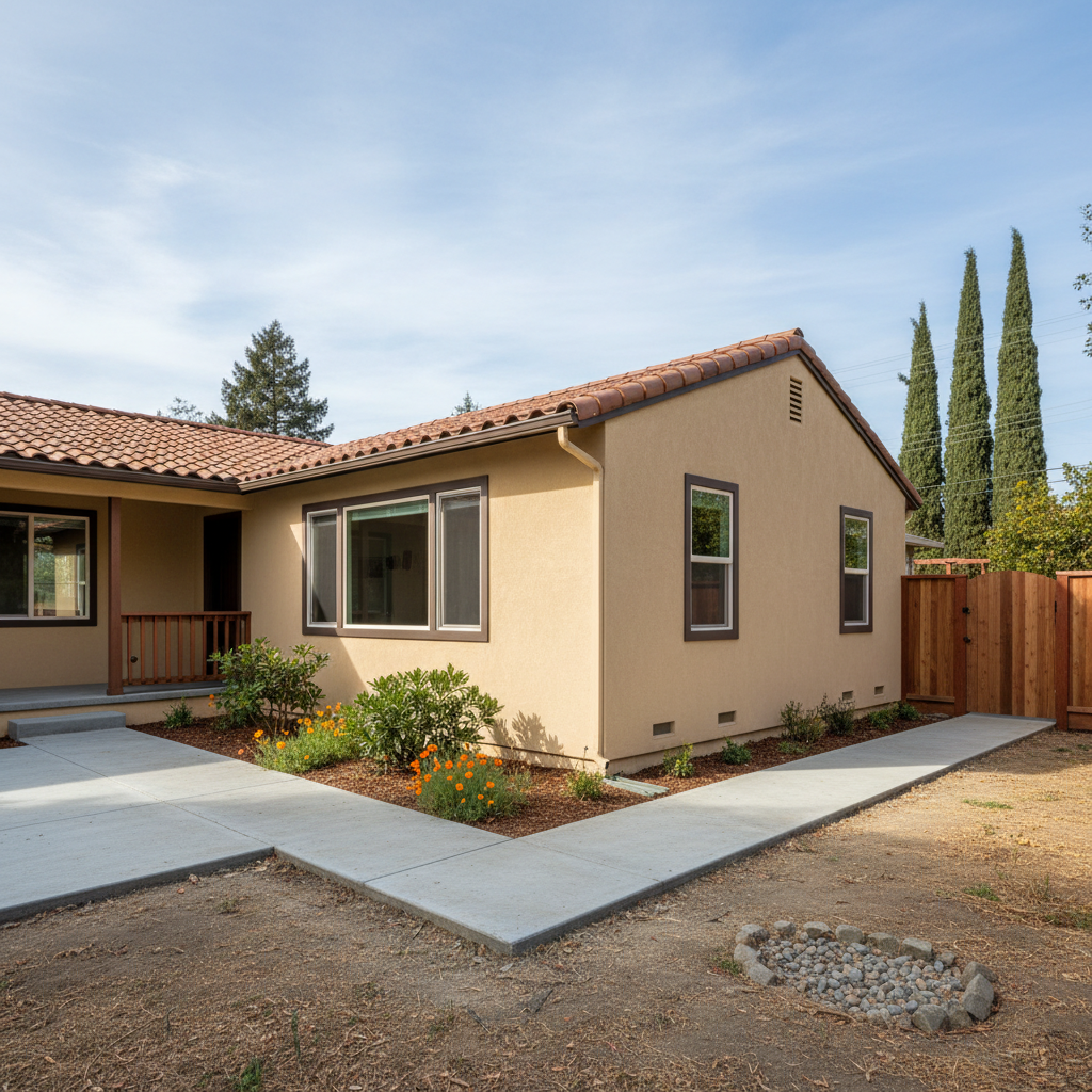Completed stucco installation work at a residential property in Watsonville, CA