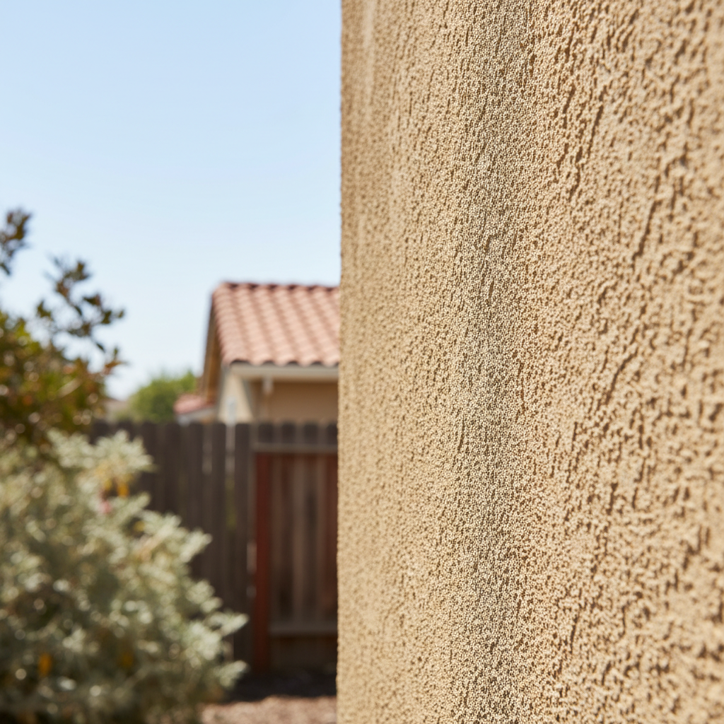 Completed residential stucco work at a residential property in Santa Clara, CA