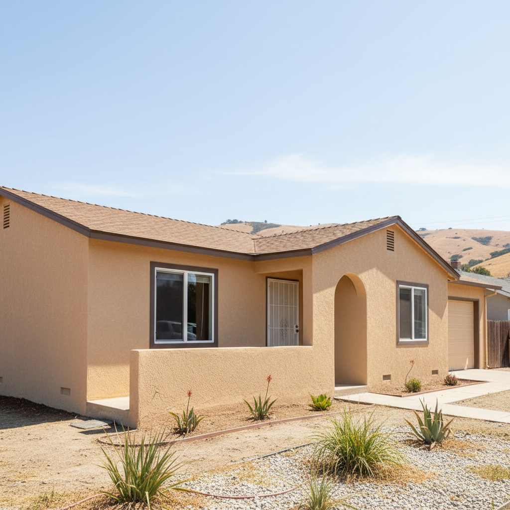 Completed stucco painting work at a residential property in King City, CA