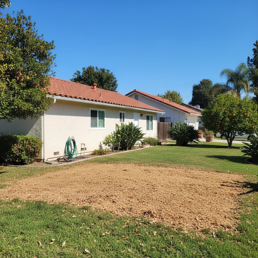 Completed emergency tree removal work at a residential property in Garden Grove, CA