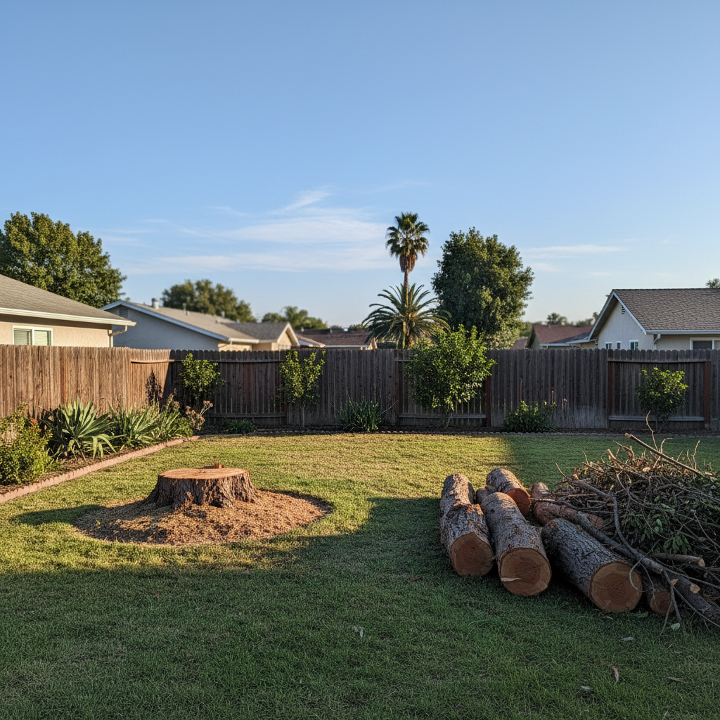 Completed emergency tree removal work at a residential property in Hawthorne, CA