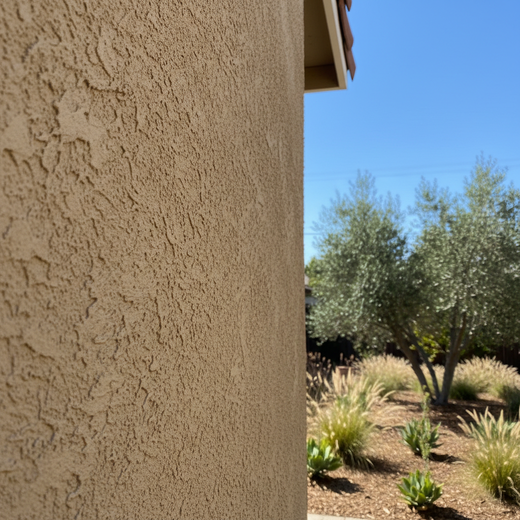 Completed stucco replacement work at a residential property in San Leandro, CA