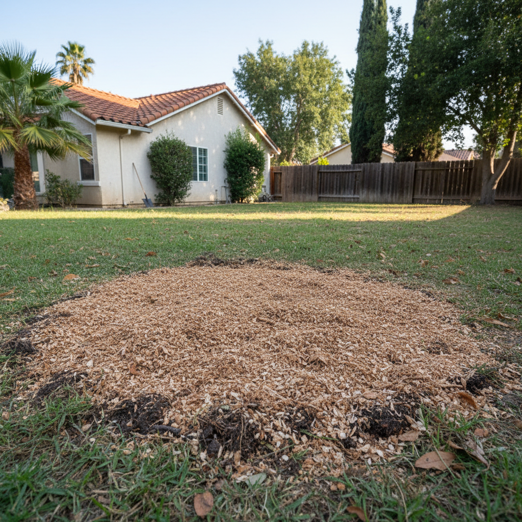 Completed stump grinding & removal work at a residential property in Lynwood, CA