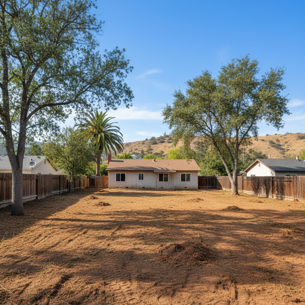 Completed land clearing work at a residential property in Hawthorne, CA