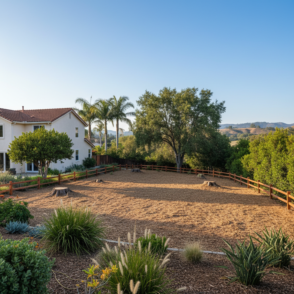 Completed lot clearing work at a residential property in Irvine, CA
