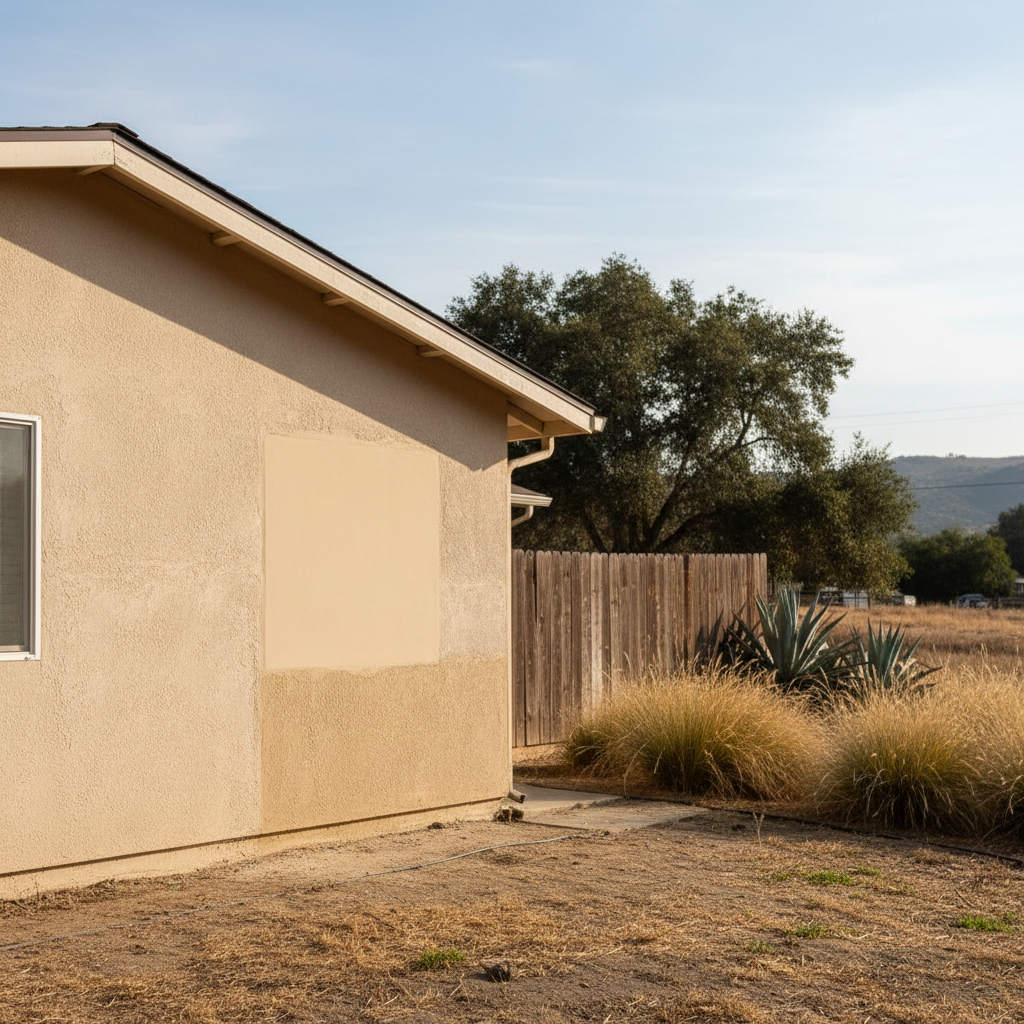 Completed stucco repair work at a residential property in Salinas, CA