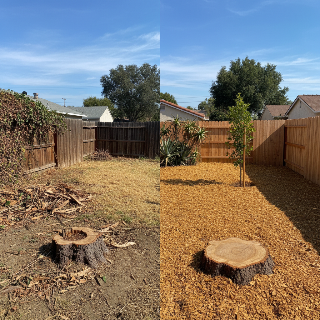 Completed tree removal work at a residential property in Hawthorne, CA
