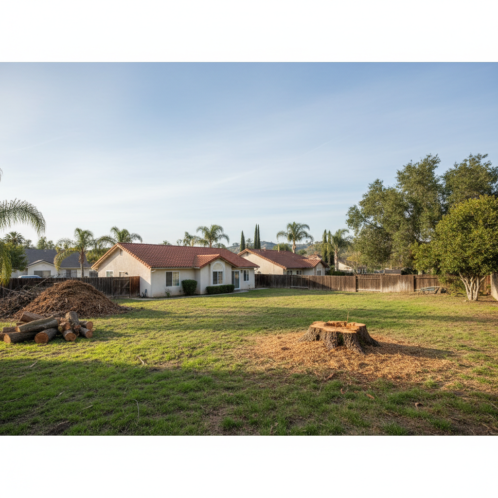 Completed tree removal work at a residential property in Whittier, CA
