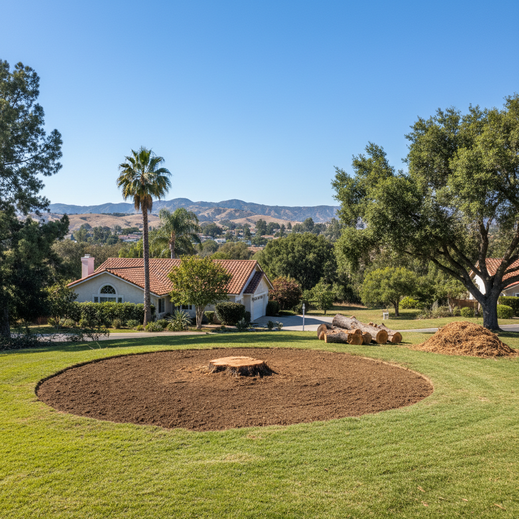 Completed emergency tree removal work at a residential property in Whittier, CA
