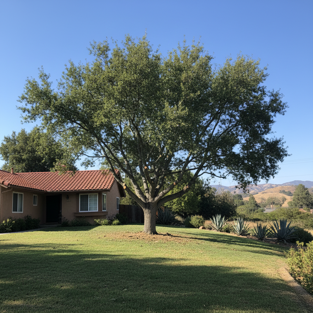 Completed tree pruning work at a residential property in Pasadena, CA