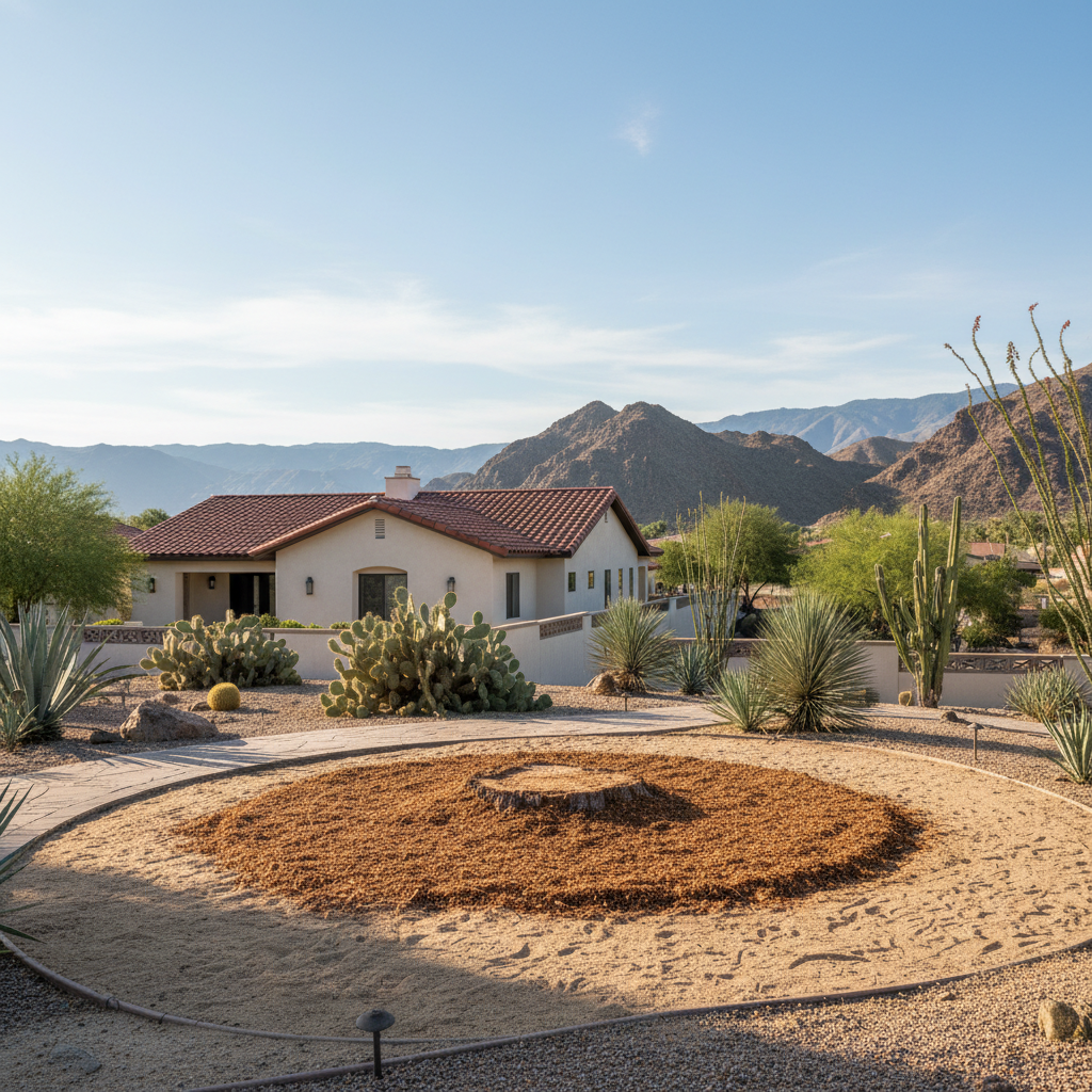 Completed stump grinding & removal work at a residential property in Desert Hot Springs, CA