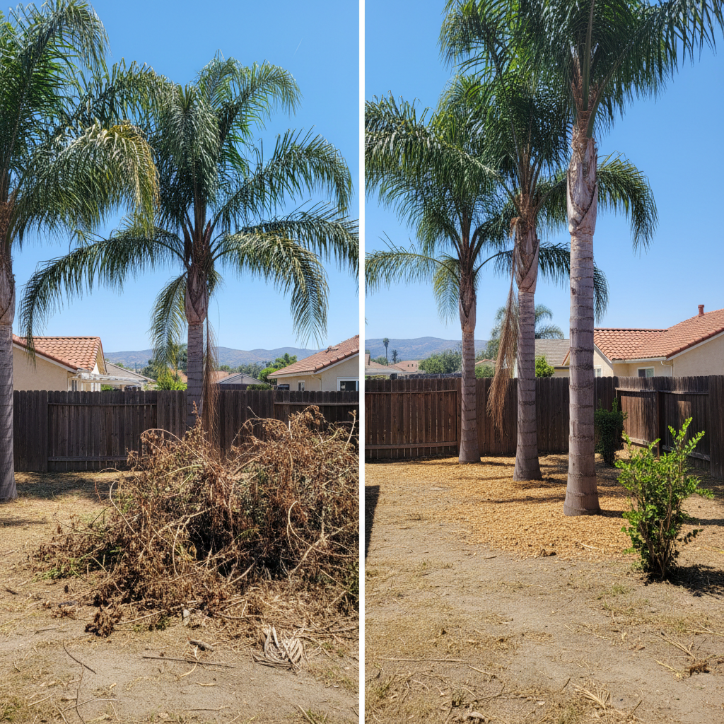 Completed tree trimming work at a residential property in National City, CA