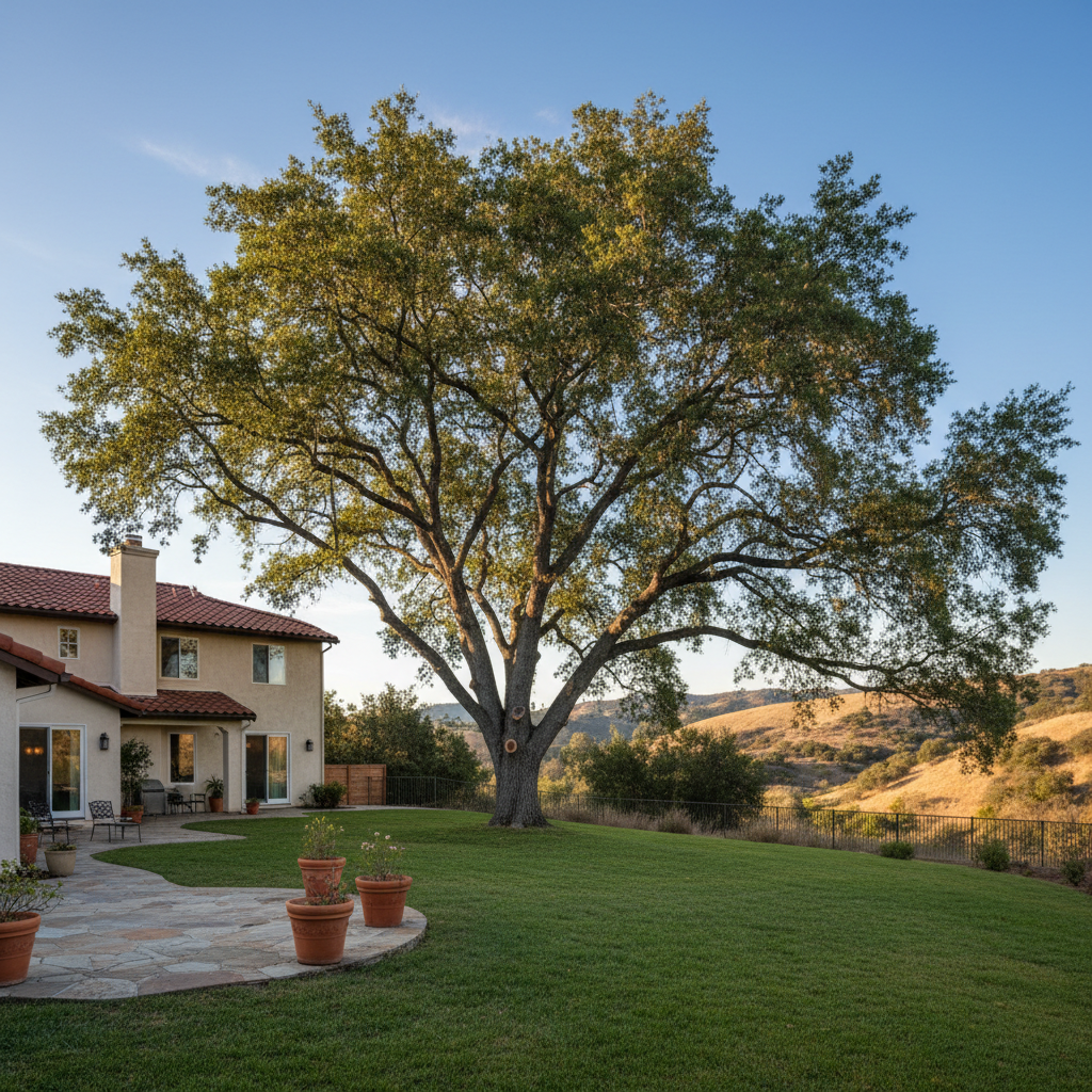 Completed tree pruning work at a residential property in Irvine, CA