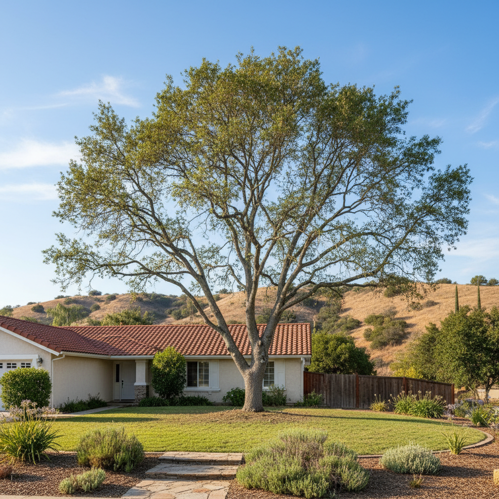 Completed tree trimming work at a residential property in Whittier, CA