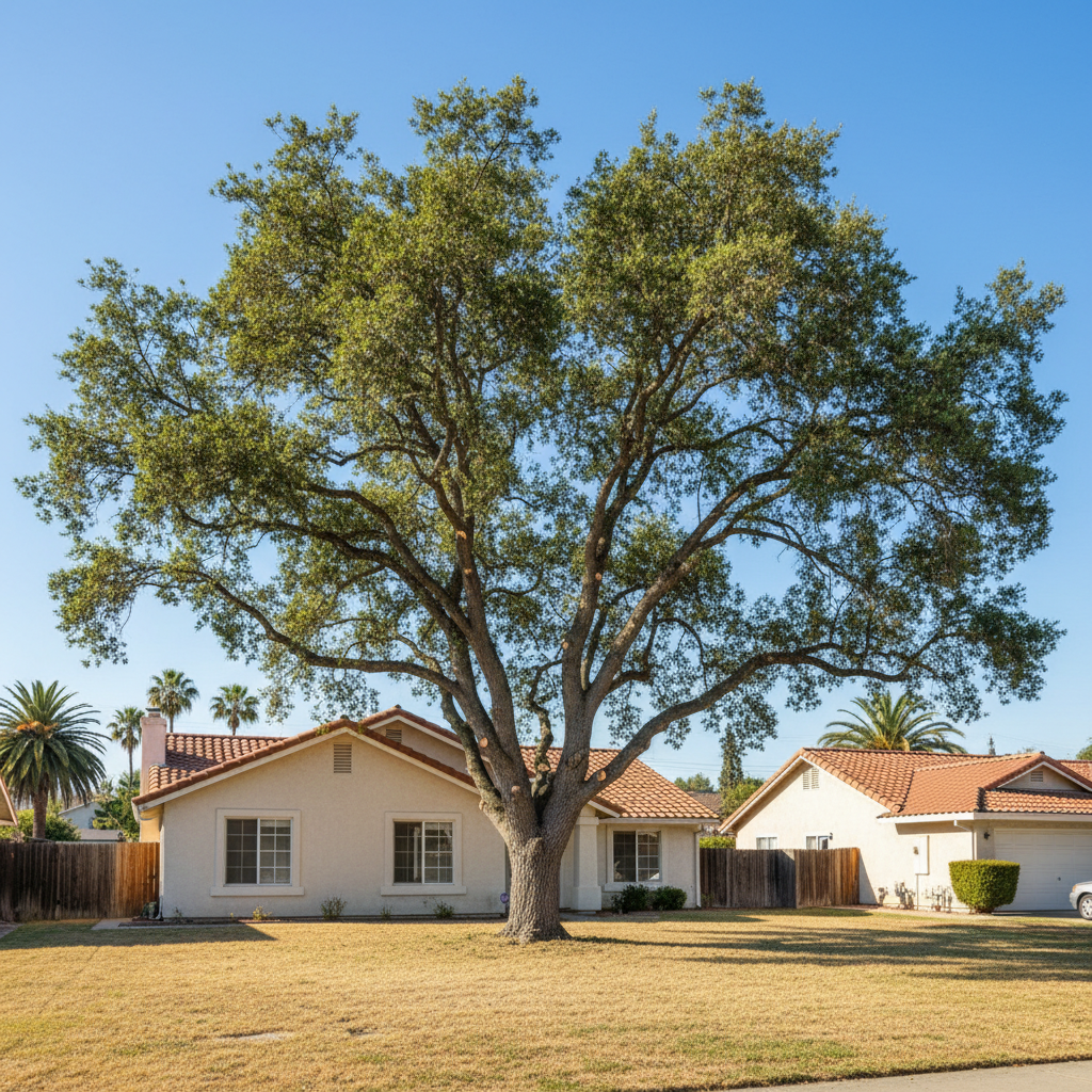 Completed tree pruning work at a residential property in Davis, CA