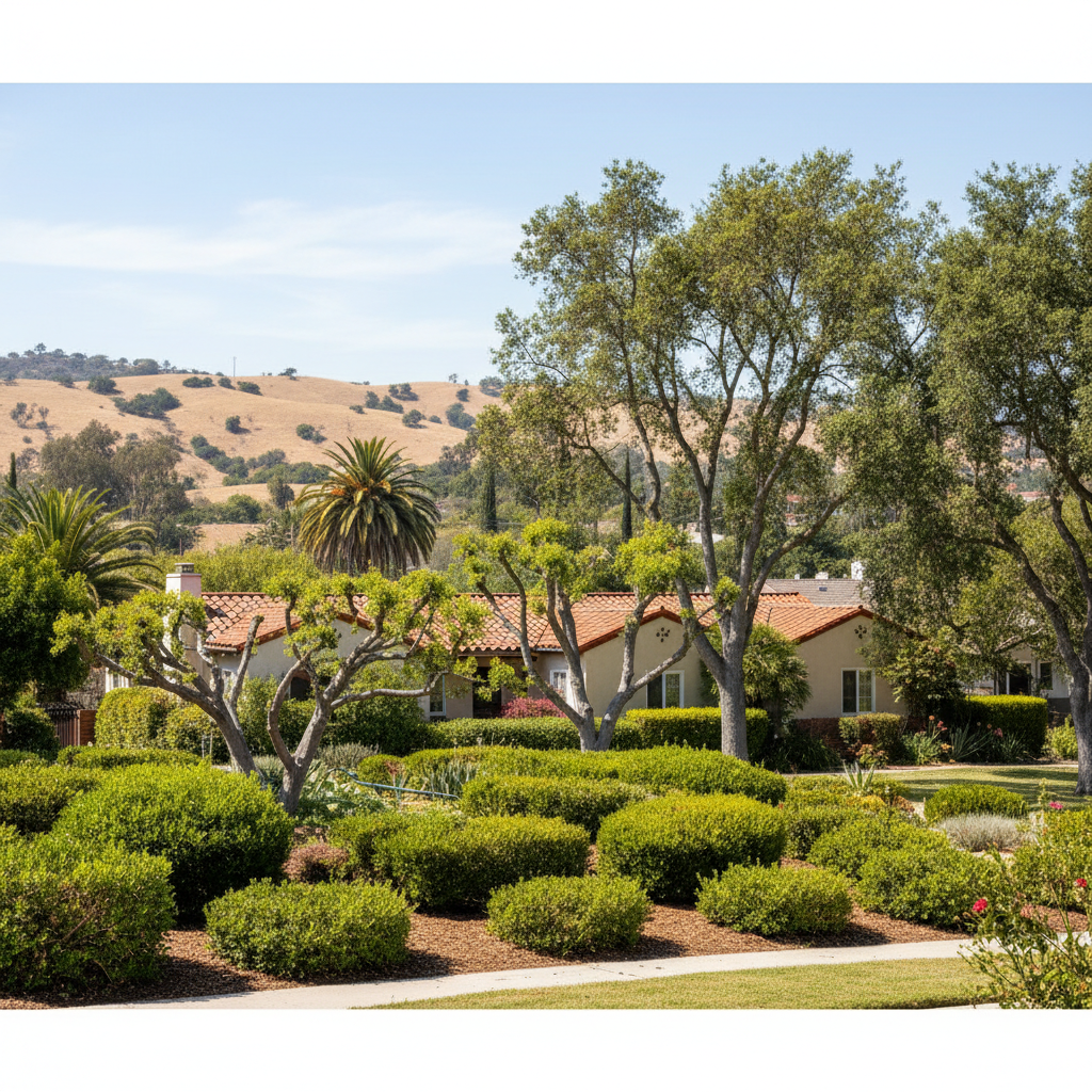Completed shrub & bush trimming work at a residential property in Pasadena, CA