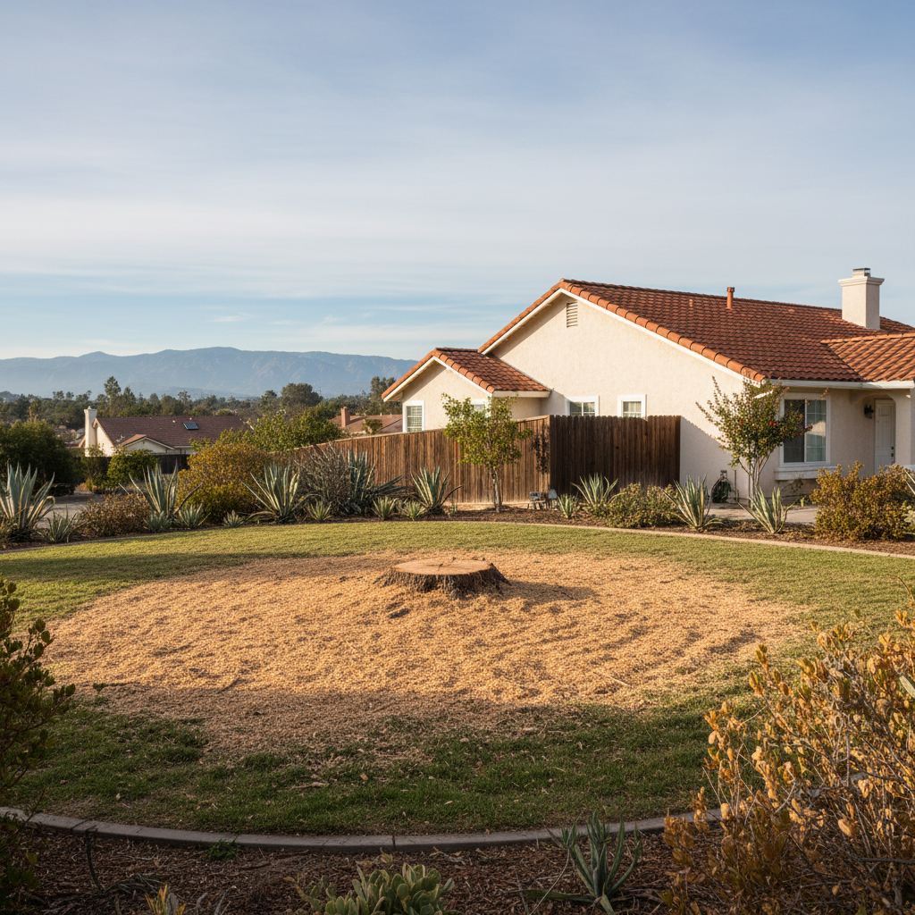 Completed tree removal work at a residential property in National City, CA