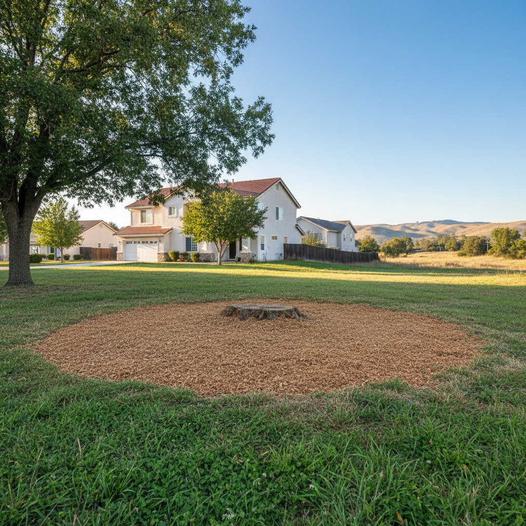 Completed stump grinding & removal work at a residential property in Davis, CA