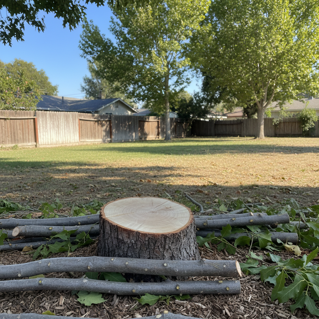 Completed tree pruning work at a residential property in Lynwood, CA