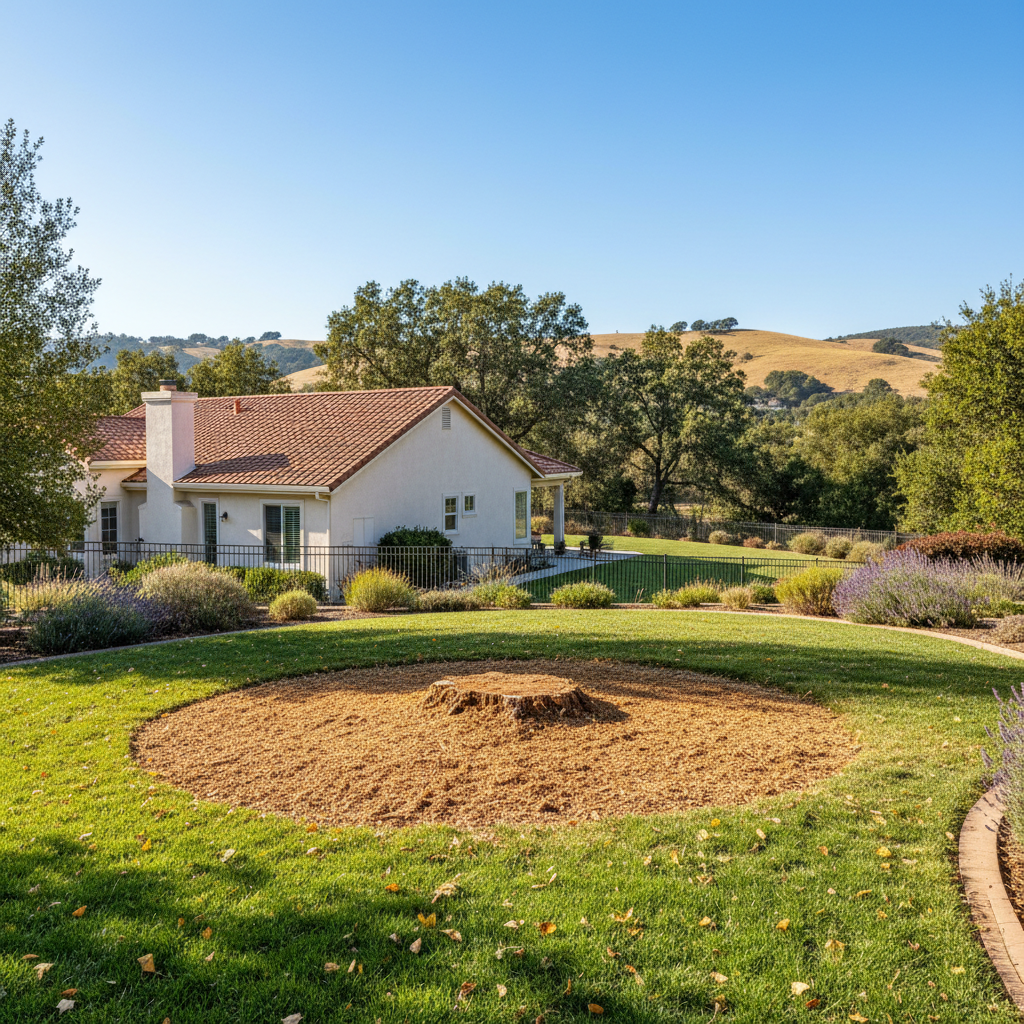 Completed stump grinding & removal work at a residential property in Fairfield, CA