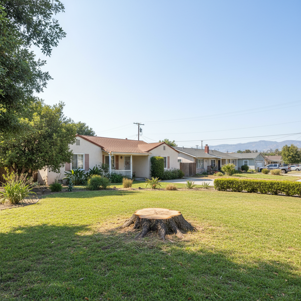 Completed emergency tree removal work at a residential property in Hawthorne, CA