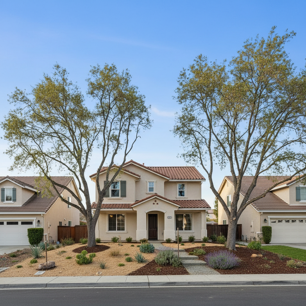 Completed tree pruning work at a residential property in Fairfield, CA