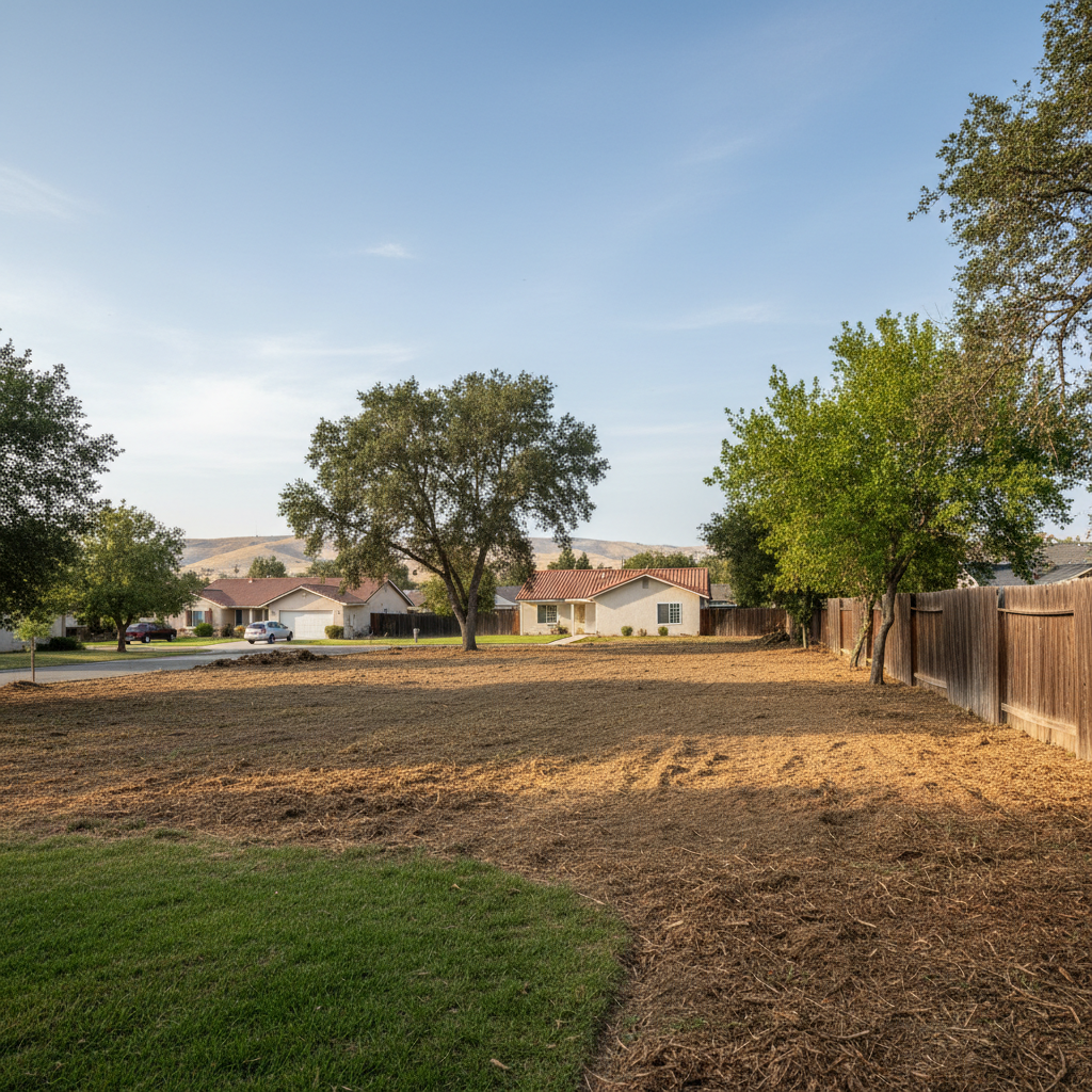 Completed land clearing work at a residential property in Davis, CA