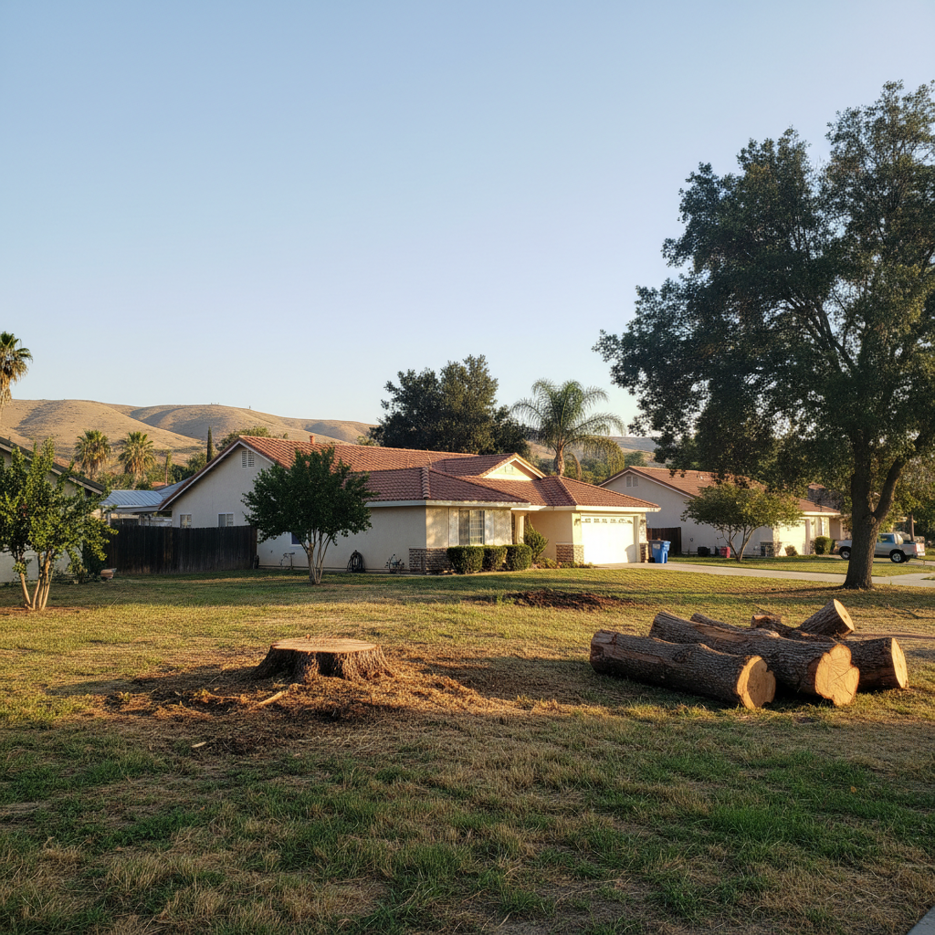 Completed emergency tree removal work at a residential property in Atwater, CA