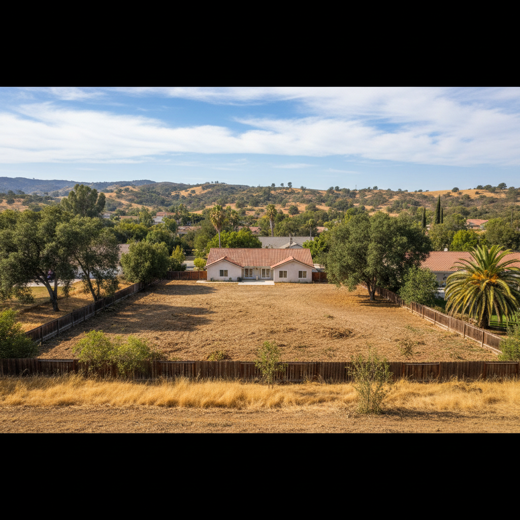 Completed land clearing work at a residential property in Irvine, CA