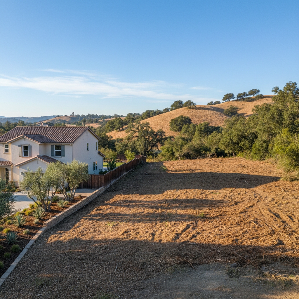 Completed lot clearing work at a residential property in Irvine, CA
