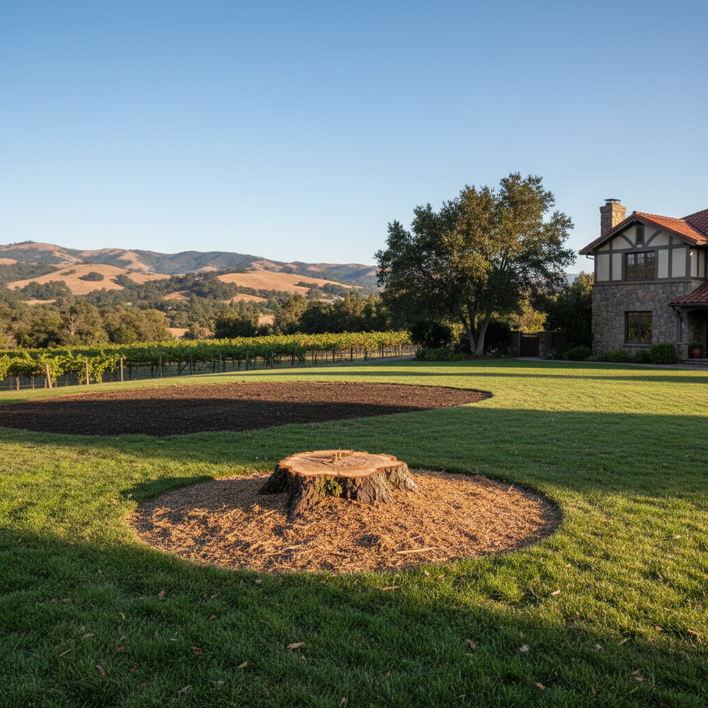 Completed emergency tree removal work at a residential property in Napa, CA