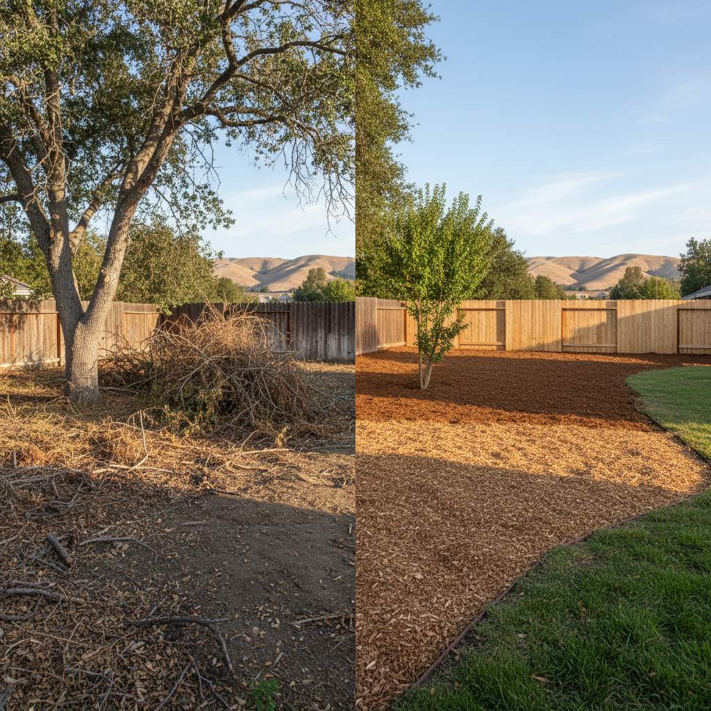 Completed land clearing work at a residential property in Fairfield, CA