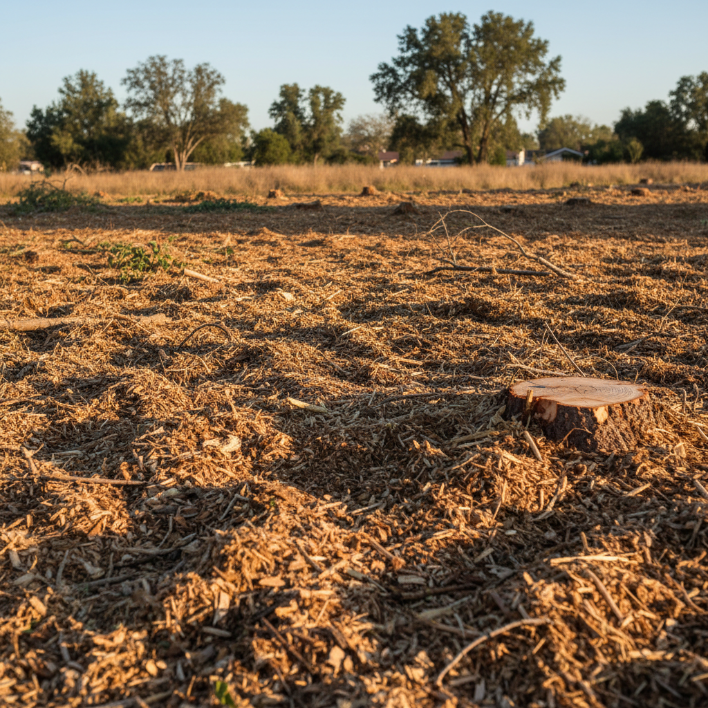 Completed lot clearing work at a residential property in Atwater, CA