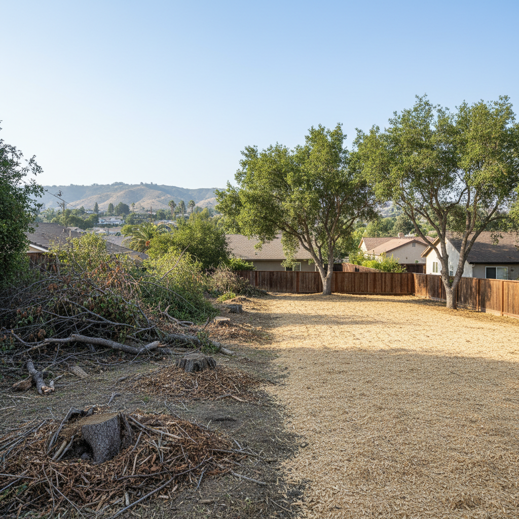 Completed lot clearing work at a residential property in Whittier, CA